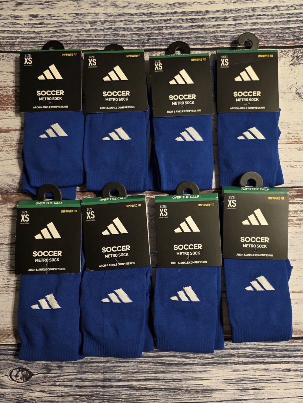 Set Of 8 Pairs Adidas YOUTH XS Soccer/Futbol Socks